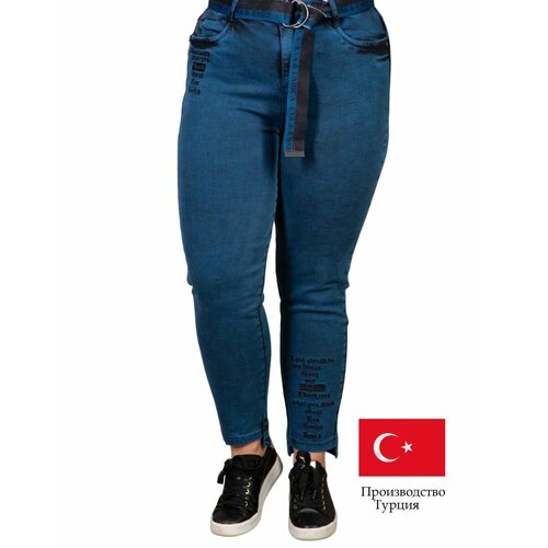 фото Джинсы зауженные happiness, размер 48, синий
