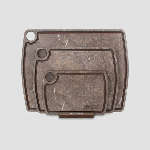 Набор из 3-х разделочных досок на подставке, мрамор темный, в подарочной коробке, композитный материал NRD3935LS6 Fashion