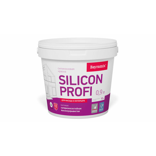 фото Краска фасадная, силиконовая, bayramix silicon profi, база a, белая 0,9 л
