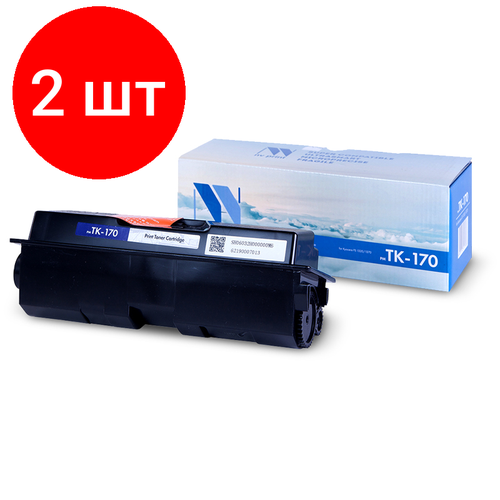 Комплект 2 шт, Картридж совм. NV Print TK-170 черный для Kyocera FS-1320/1370 (7200стр.) тонер nv print для kyocera tk 475 1кг 95886