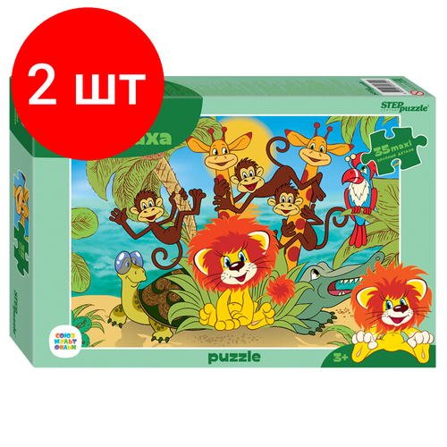 пазл разноцветные камушки 1000 эл 68 х 48 см nova puzzle puzmo toy артикул nova41064 Комплект 2 шт, Пазл 35 эл. maxi Step Puzzle Львенок и Черепаха