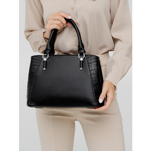 Сумка CARLOTTY, фактура гладкая, зернистая, черный