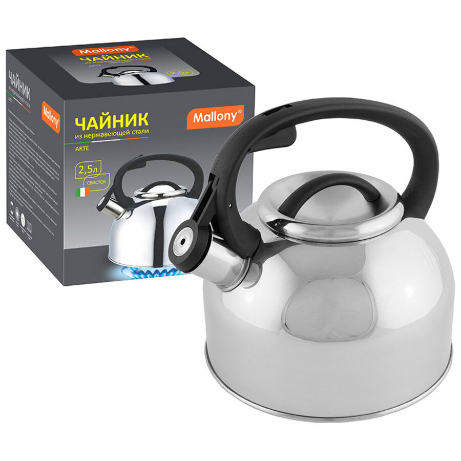 фото Чайник стальной со свистком Arte 2,5л