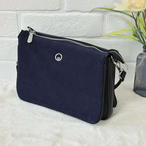 Сумка , фактура бархатистая, синий