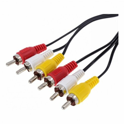 кабель 3rca 3rca тюльпаны 1 5 м Кабель 3RCA (тюльпан)-3RCA (тюльпан) 1.2 м