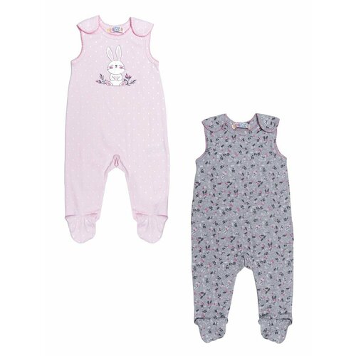 фото Полукомбинезон me & we, комплект из 2 шт., размер 68, серый, розовый