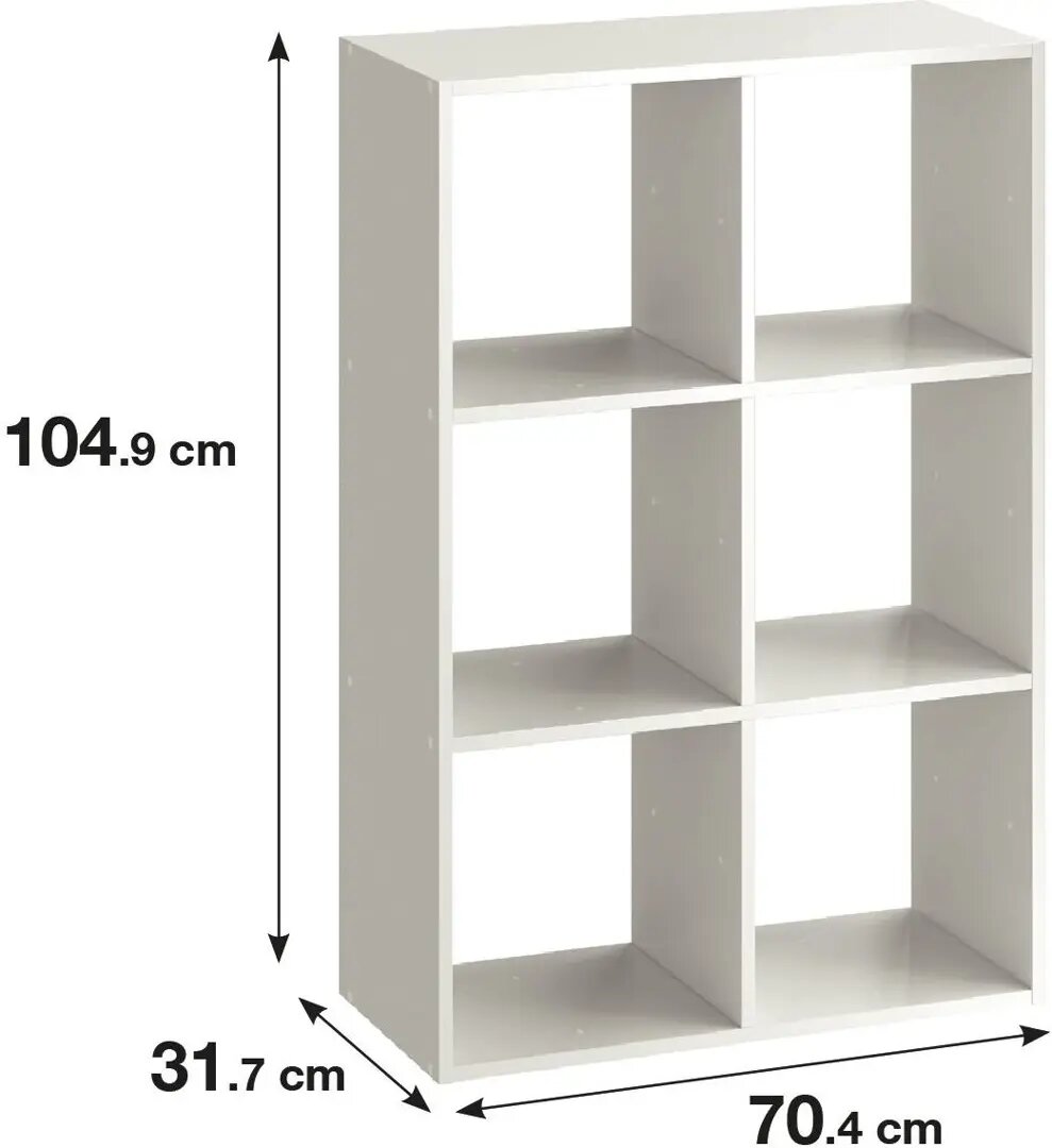 Стеллаж SPACEO KUB 6 секций 70x104x31.5 см ЛДСП цвет белый