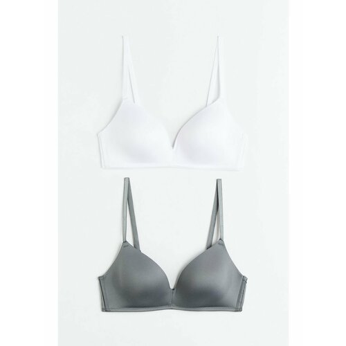 фото Набор бюстгальтеров h&m, 2 шт., размер 75d, серый, белый