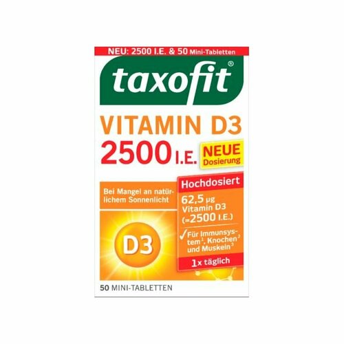 Taxofit Витамин D3 2500, 50 мини-таблеток
