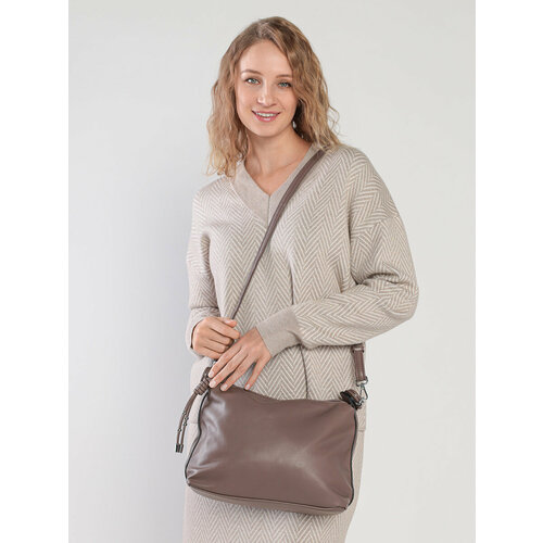 Сумка кросс-боди Valle Mitto, фактура зернистая, бежевый