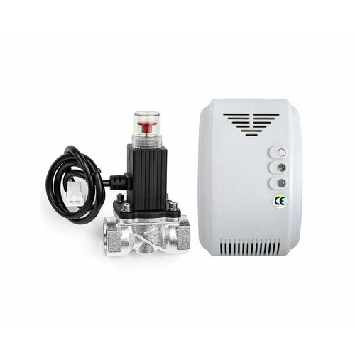 Сигнализатор загазованности с запорным газовым клапаном Straz GAZ-Клапан 3-4 S19275STR для газовой плиты на кухне Газоанализатор 5751₽