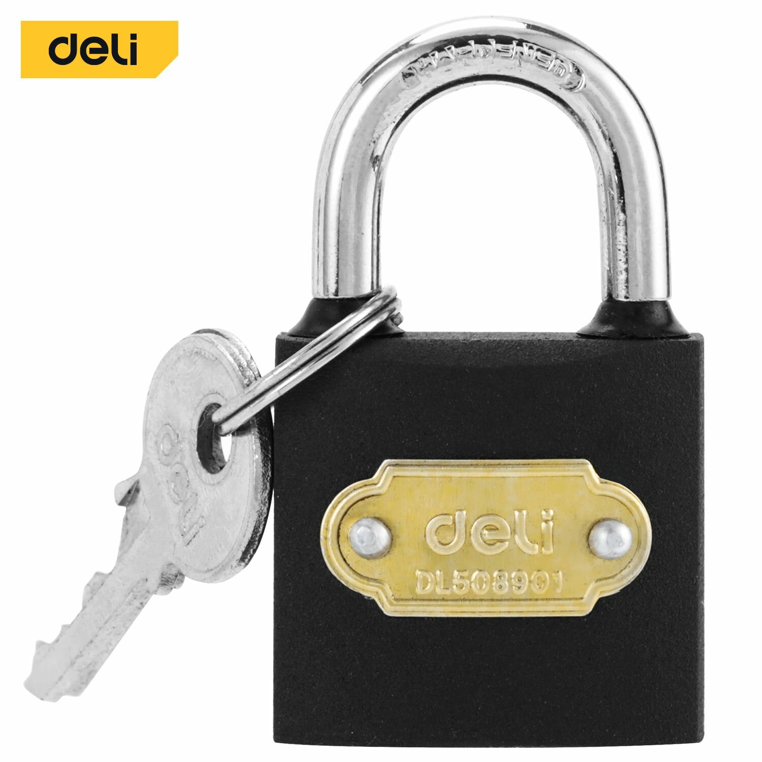 Навесной замок DELI 32 мм dl508901 (автомат личинка латунь 3 ключа защита от влаги)