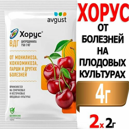 4г Хорус 2г х 2шт от болезней плодовых культур Avgust фунгицид от болезней плодовых деревьев хорус 2г