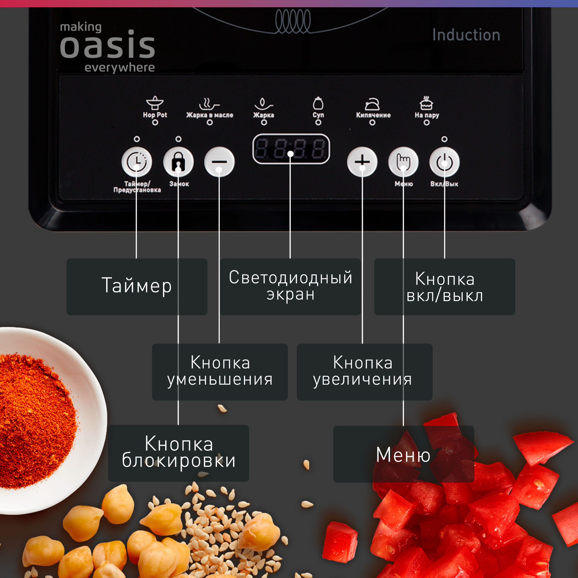 Плита индукционная настольная Oasis РI-B12SK