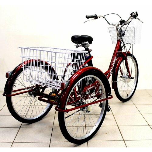 Трехколесный электровелосипед для взрослых Izh-Bike Иж-Байк Фермер 24 2025 Красный металлик 85000₽