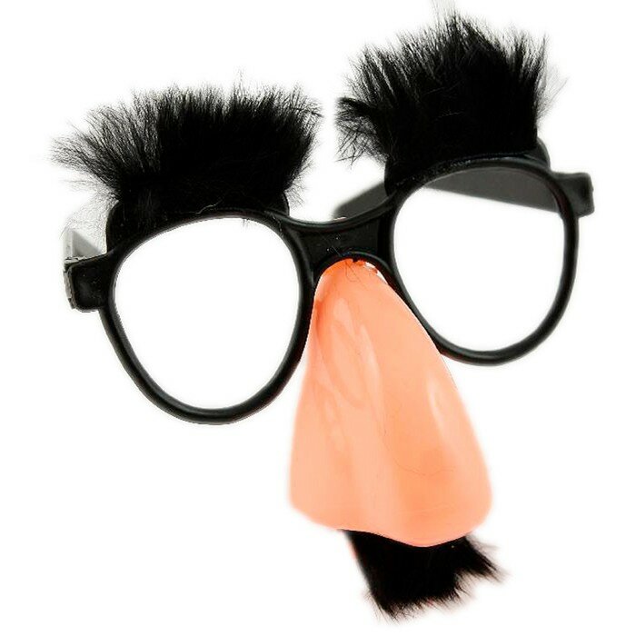 Карнавальные очки-маска КНР С бровями и усами, универсальный размер