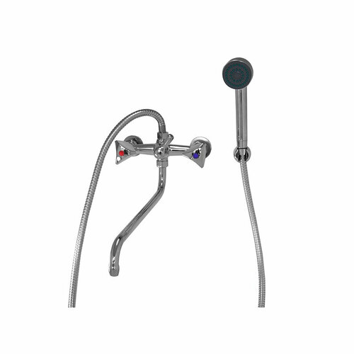 Смеситель для ванны и умывальника 1/2 кер Иркутск В-К 14 лючия хром мах, с кр, инд. уп.