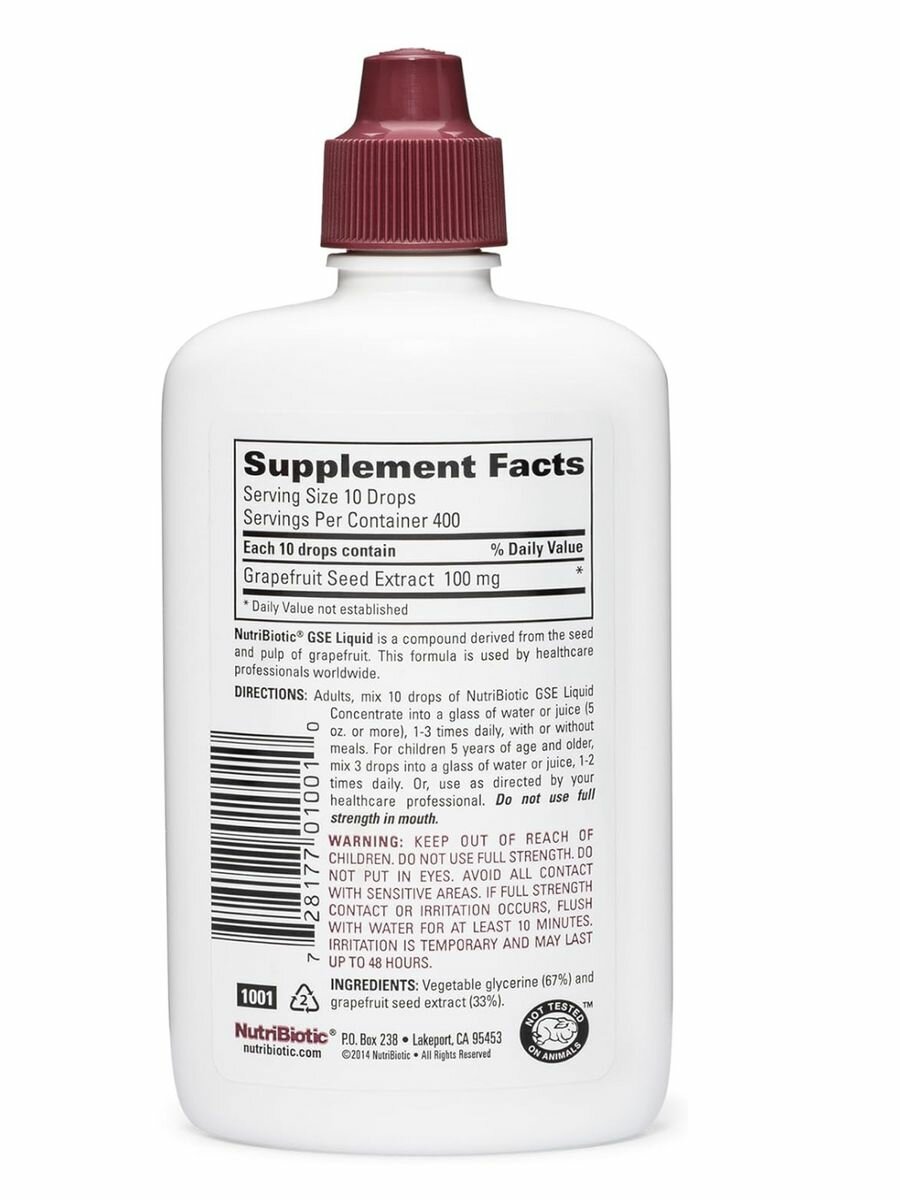 NutriBiotic GSE Grapefruit Seed Extract Жидкий концентрат экстракт семян грейпфрута, 118 мл — фото 1