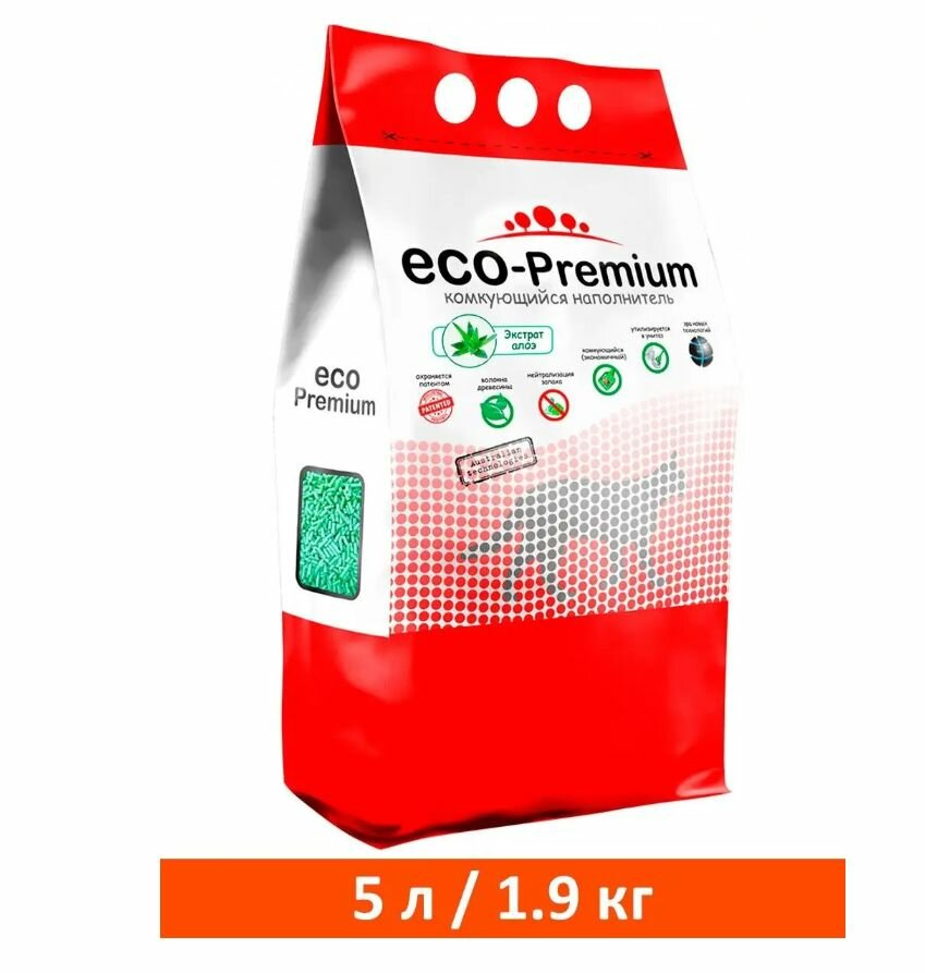 ECO-Premium Алоэ наполнитель древесный 5л (1.9кг)