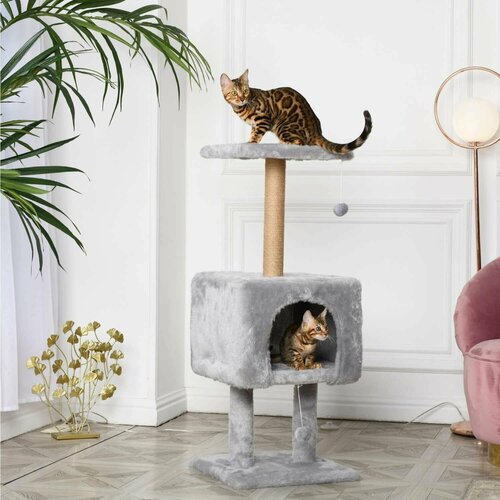 Когтеточка для кошек домик бриси Серый