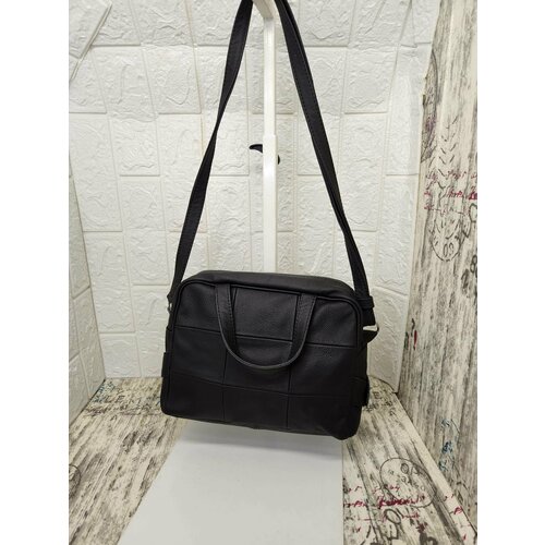 фото Сумка кросс-боди , фактура зернистая, гладкая, матовая, черный elena leather bag