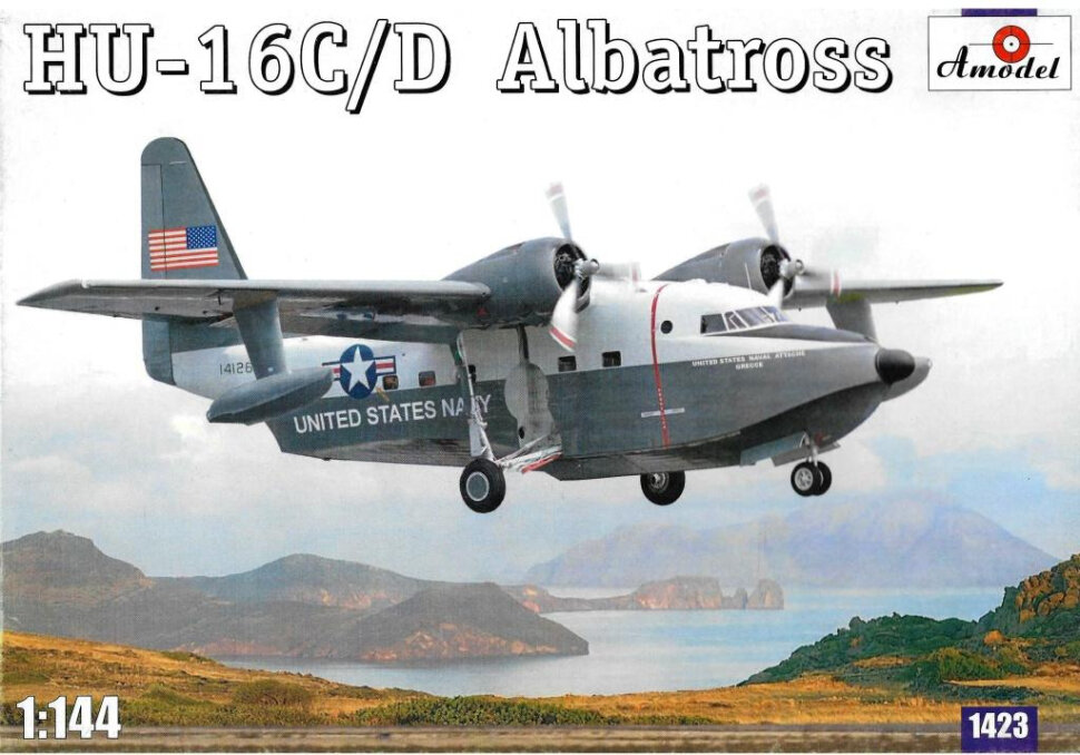 Сборная модель Самолет Grumman Hu-16c/d Albatross (1/144) Amodel 1423