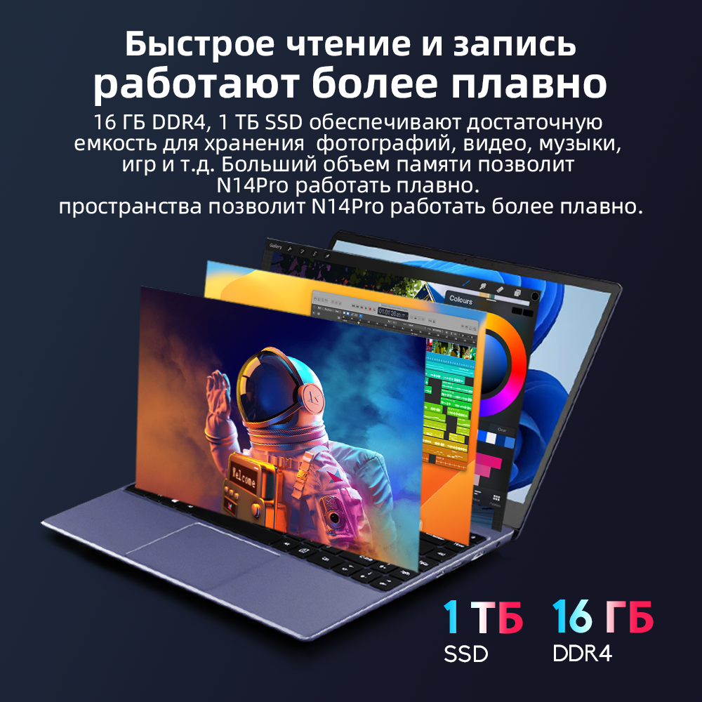 Ноутбук Ninkear N14 Pro 14-дюймовый IPS Full HD Intel Core i7-1165G7 16 ГБ ОЗУ DDR4 512 ГБ SSD Ноутбуки с Windows 11 — фото 9