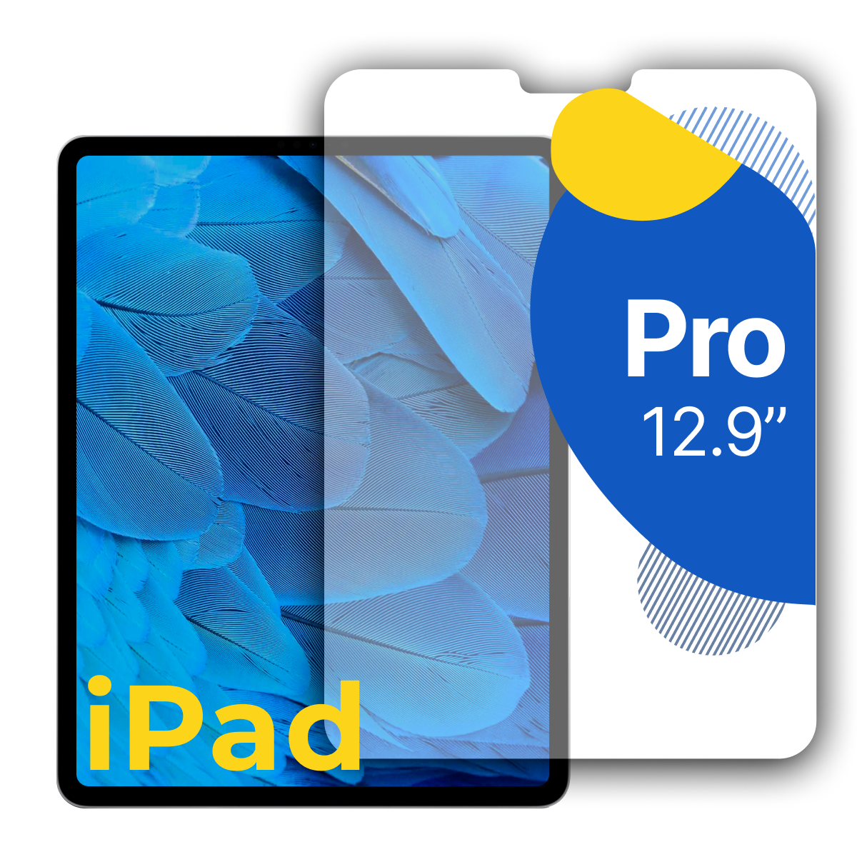 Защитное полноэкранное стекло на планшет Apple iPad Pro (2018) 12.9" / Противоударное прозрачное стекло для планшета Эпл Айпад Про 12.9 2018