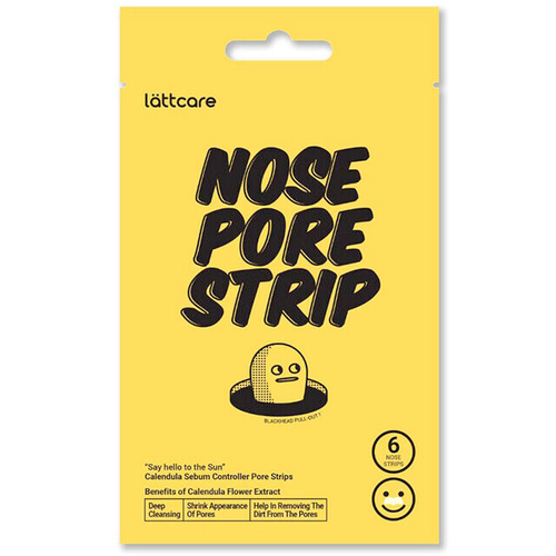 Полоски для носа очищающие с календулой Lattcare Nose Pore Strip Calendula, 6 шт полоски очищающие lattcare nose pore strip для носа с черным углем 6 шт