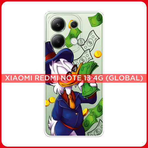 Силиконовый чехол на Xiaomi Redmi Note 13 4G (Global) / Сяоми Редми Нот 13 4G Scrooge McDuck with Money, прозрачный силиконовый чехол на xiaomi redmi note 13 pro сяоми редми нот 13 про scrooge mcduck with money прозрачный