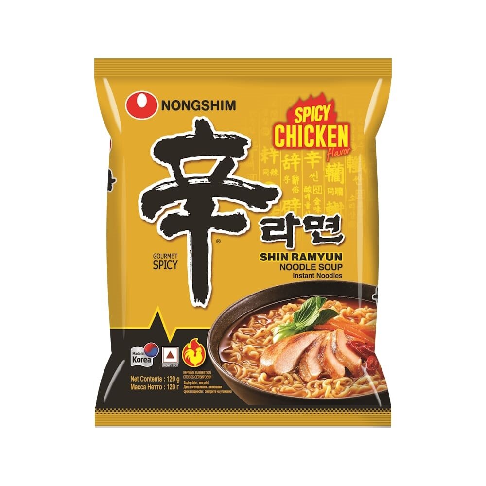 Лапша быстрого приготовления Острая курица Nongshim Shin Ramyun 120 г