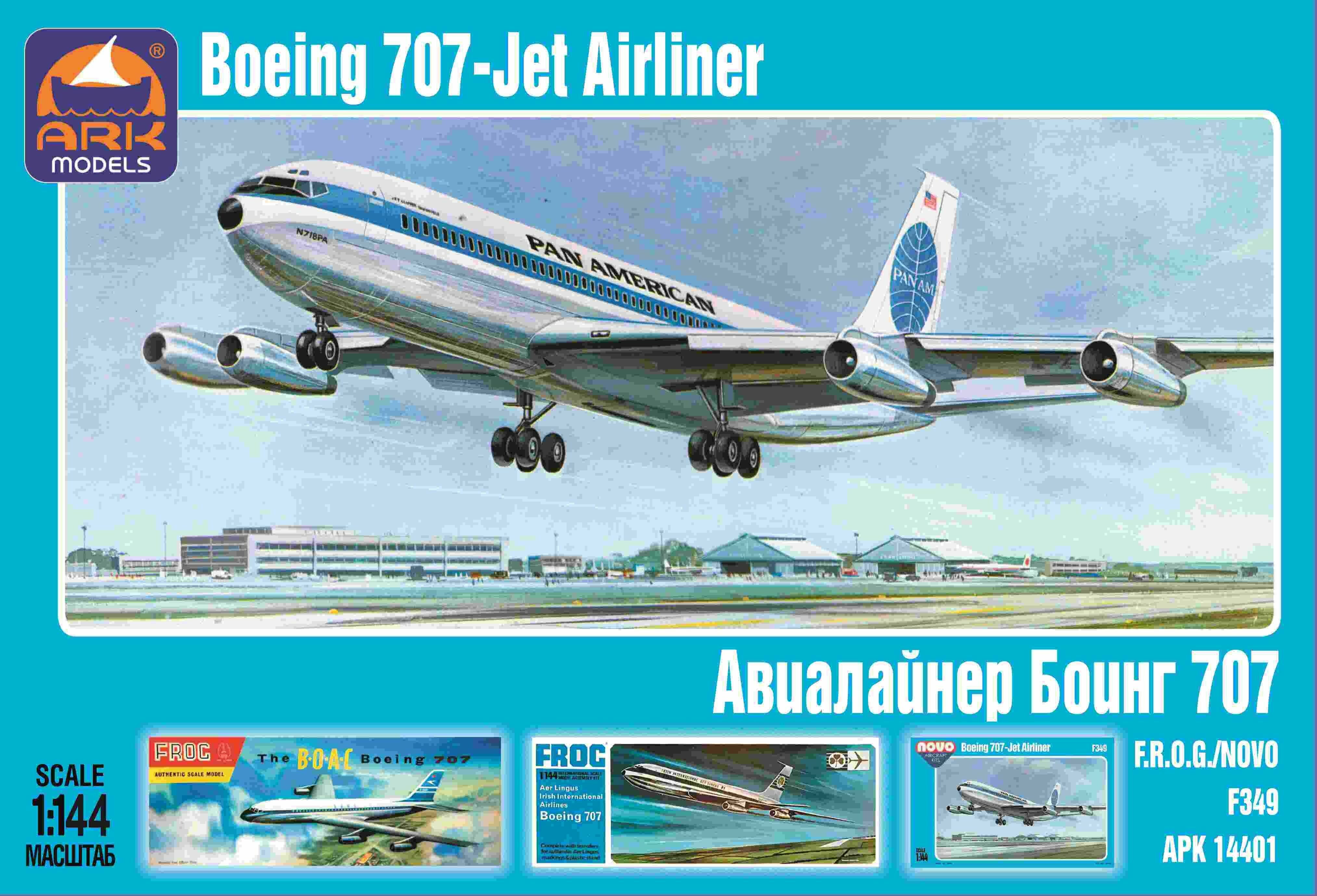 ARK Models Американский среднемагистральный авиалайнер Боинг 707, Pan American, 1/144