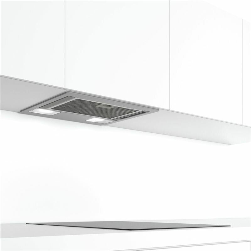Вытяжка BOSCH DLN52AA70 Serie 2 встраиваемая, 53.4 см, LED, отвод, циркуляция, 3 скорости, серебристая