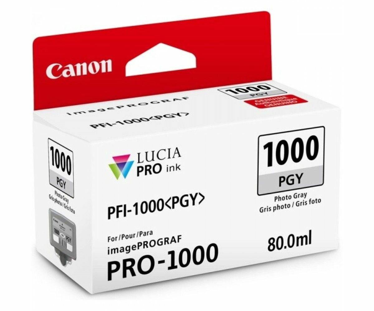 Картридж Canon PFI-1000 PGY для IJ SFP PRO-1000 WFG фото серый 0553C001 - фото №1