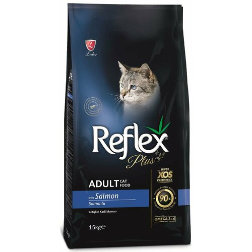 Reflex PLUS Adult Cat Food Salmon с лососем, (1.5 кг) livera сухой корм для взрослых кошек ассорти из мяса домашней птицы adult cat 1 2 кг