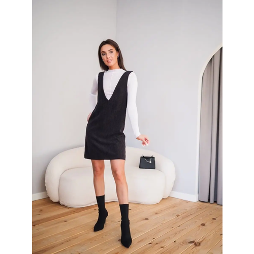 фото Сарафан carolina shop, размер 38, черный матовый