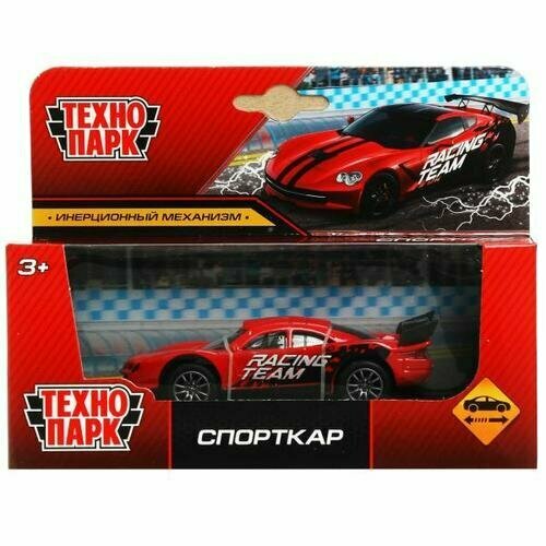 Машина металл спорткар, 10 см, инерция, кор. Технопарк в кор.2*120шт