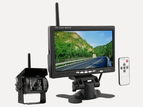 Изображение товара Беспроводная камера заднего вида с монитором 7 дюймов в трамвай и троллейбус MasterPark 607-W. Камера заднего вида