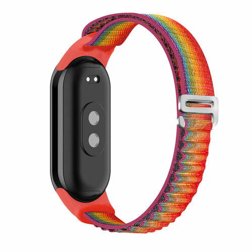 Нейлоновый тканевый ремешок Альпийская петля для фитнес-браслета Xiaomi Smart Band 8, 01 цвет радуги