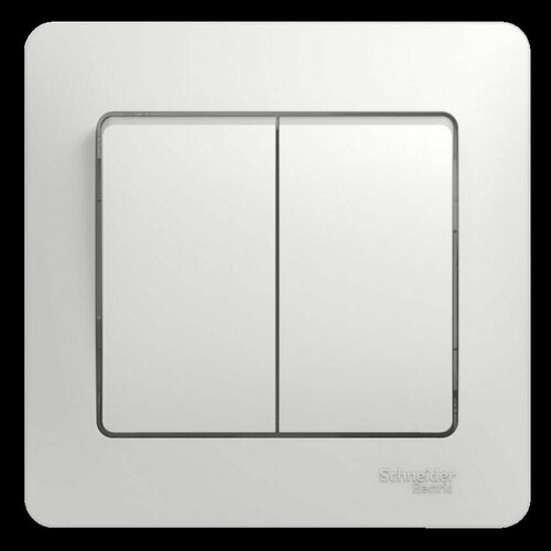 GLOSSA 2-клавишный выключатель, в сборе, сх.5, белый GSL000152