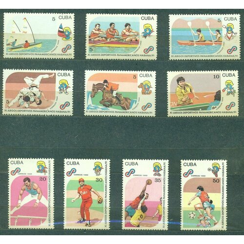 Почтовые марки Куба 1990г. 11-я Панамериканская игра - Гавана, 1991 Спорт, Бейсбол MNH
