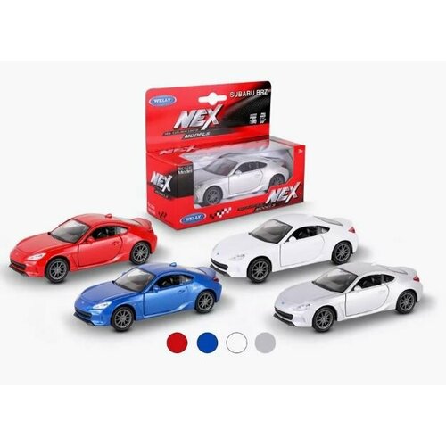 Модель машинка металлическая 1:38 Subaru BRZ, пруж. мех, WELLY , красный машинка welly 1 38 alfa romeo 4c красный пруж мех