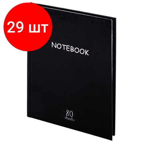 Комплект 29 шт, Блокнот малый формат (103х146 мм), А6, 80 л, твёрдый, клетка, STAFF, Black, 114435 комплект 29 шт блокнот малый формат 103х146 мм а6 80 л твёрдый клетка staff котики 114439