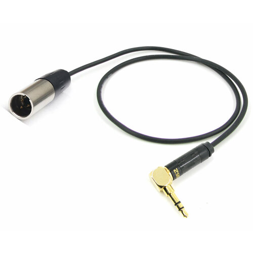 Аудио кабель mini XLR (M) - mini Jack 3.5 угловой, симметричный, тонкий, netaudio (C202), длина 1 метр