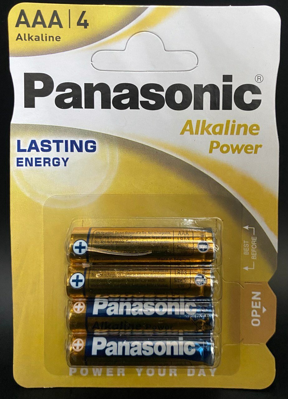 Батарейки Panasonic (Панасоник) LR03 (AAA) Alkaline, 4 штуки