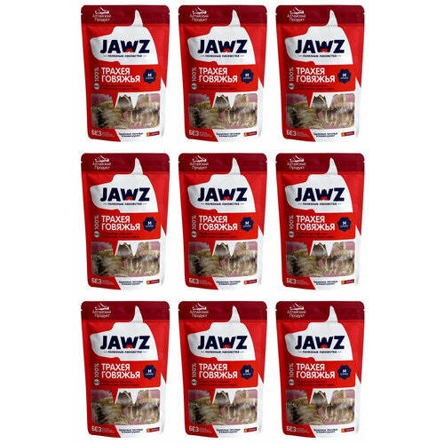 JAWZ Лакомство для собак Трахея говяжья №11 размер M 50г,9 шт organic chew трахея субпродукт конский трубка 10 см
