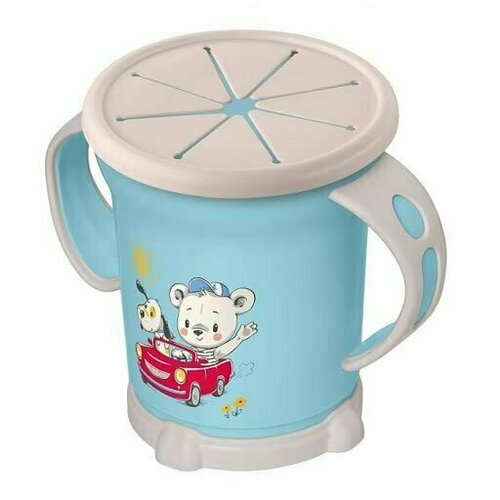 Чашка для сухих завтраков с декором голубой свето-голубой 270мл 725₽