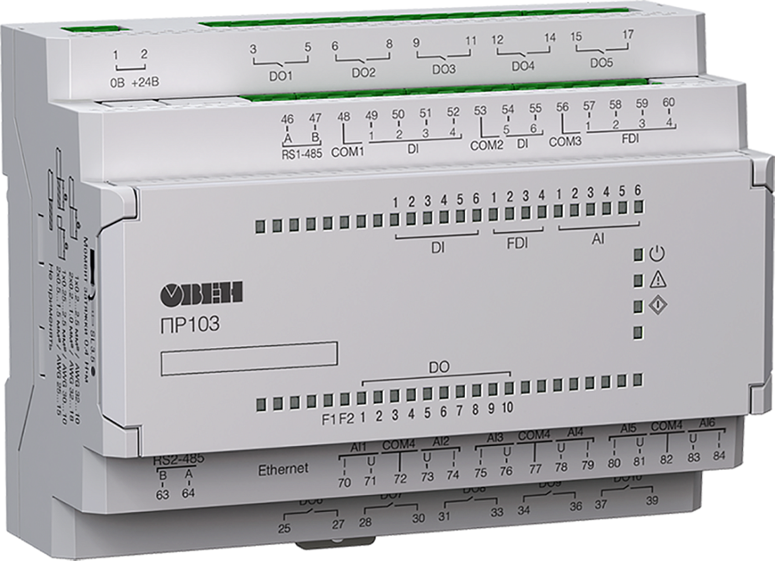 Программируемое реле с Ethernet овен ПР103-24.1610.03.1.0