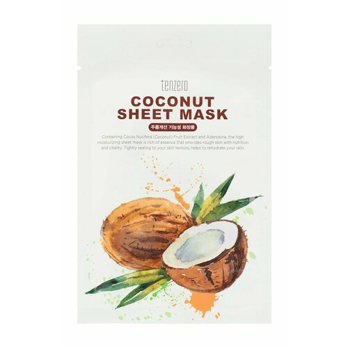 Тканевая маска для лица с экстрактом кокоса / Tenzero Coconut Sheet Mask тканевая маска с экстрактом кокоса tenzero coconut sheet mask 1 шт