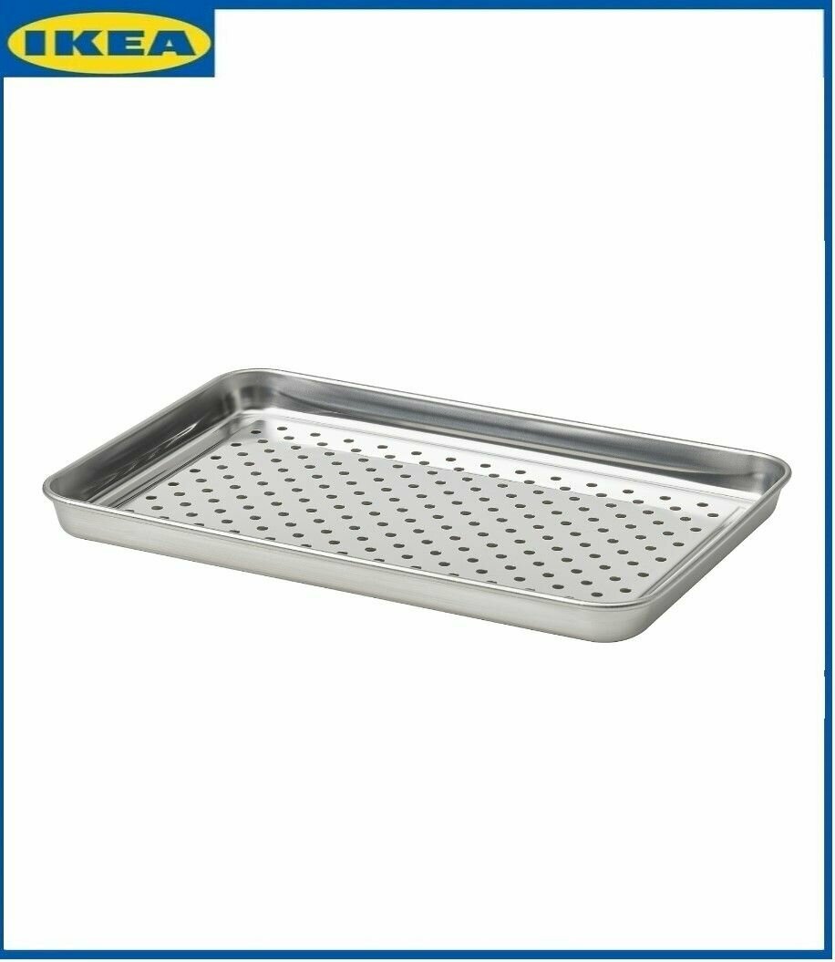 фото Противень для барбекю IKEA GRILLTIDER, 30х20 см , нержавеющая сталь. Икеа гриллтайдер